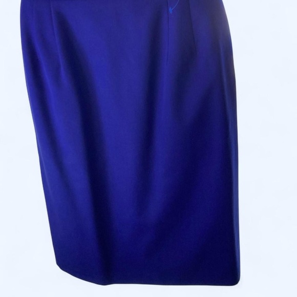 Blue pencil skirt with a touch of elegance wool 10 Harve Bernard - Picture 2 of 6